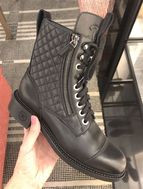 chanel ankle boot 2019|Chanel quilted combat boots.